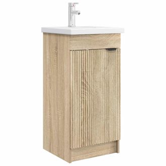vidaXL Vanidad De Ba&ntilde;o Con Lavabo Roble Sonoma 42 X 40 X 84,5 Cm Vidaxl