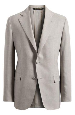Samuelsohn Weightless Light Grey Flat Front Stretch Wool Suit Jacket at Nordstrom, Size 42S