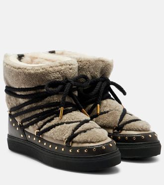 INUIKII Curly Rock studded shearling snow boots