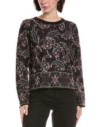Vince Camuto Festival Paisley Crewneck Top