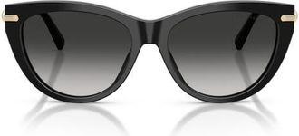 Tiffany & Co. 55mm Cat Eye Sunglasses in Black /Grey Gradient at Nordstrom