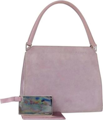 Prada Pre-owned Handbags, female, Purple, Size: ONE SIZE Pre-owned Vintage Suede Handbag