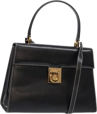 Ferragamo Pre-owned Handbags, female, Black, Size: ONE SIZE Pre-owned Leather Handbag