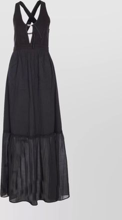Pinko cross back maxi dress pockets