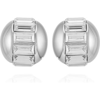 Vince Camuto Baguette Crystal Stud Earrings in Silver Tone at Nordstrom
