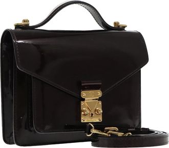 Louis Vuitton Monceau Handbag Vernis Burgundy Patent_Leather Bag (Pre-Owned)