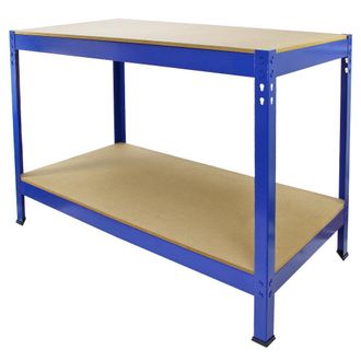 MonsterShop Monster Racking - Tavolo Da Lavoro Q-rax In Acciaio Senza Bulloni Blu 120cm X 60cm X 90cm