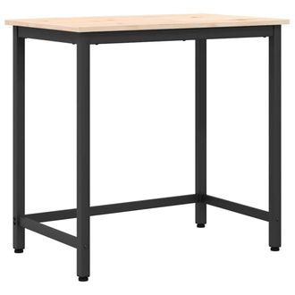 vidaXL Mesa Natural 80 X 50 X 77 Cm Madera Ingenierizada Y Acero Vidaxl