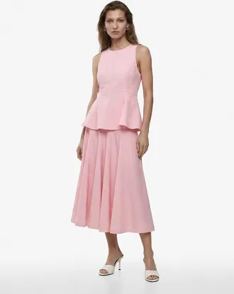 Koton Crew Neck Sleeveless Peplum Top in Pink at Nordstrom, Size 10