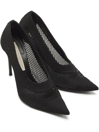 Stella McCartney 100mm mesh pointed-toe pumps - women - Artificial Leather/Mesh/Artificial Leather/Mesh - 36 - Black