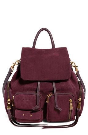 Aim&eacute;e Away We Go Backpack in Cherry Suede at Nordstrom
