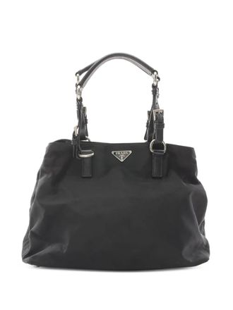 Prada 2000s logo-plaque bag - Black