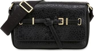 Pollini Schoudertas met knoopdetail - Dames - Tassen - Zwart - Maat: ONE Size Zijde