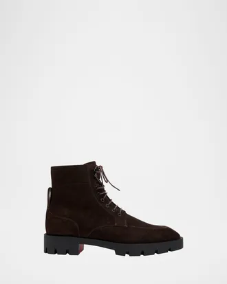 Christian Louboutin Mens Caracolo Lion Calf Leather Boots