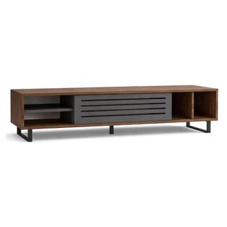 Dmora Mueble Para Tv Sovico, Un Estante, Una Puerta, 5 Compartimentos, 160x40x35 Cm Negro Antracita