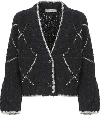 D.exterior D. Exterior Cardigan With Geometric Pattern