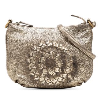 Bottega Veneta Pre-owned Bottega Veneta Metallic Intrecciato Trimmed Cervo Deerskin Illusion Shoulder Bag Ladies H57L61KVOWE4JJZN