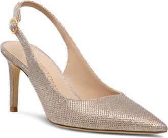 Stuart Weitzman Stuart Power 75 Pointed Toe Slingback Pump in Poudre at Nordstrom, Size 6.5