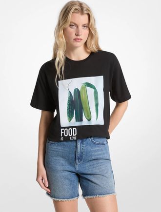 Michael Kors Watch Hunger Stop Cotton and Linen Blend T-Shirt