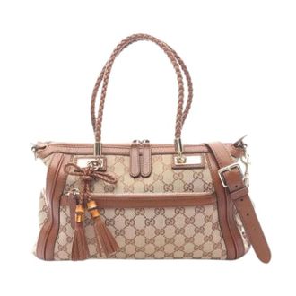 Gucci Pre-owned Handbags, female, Beige, Size: ONE SIZE Pre-owned Vintage Tote Bag