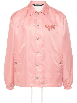 Palm Angels logo-print gabardine-weave jacket - Pink