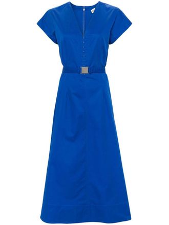 Tory Burch belted V-neck midi dress - Blue