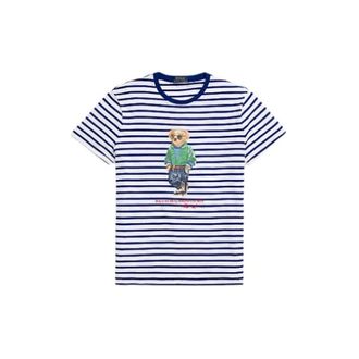 Polo Ralph Lauren T-Shirts, male, Blue, Size: 2XS Striped Polo Bear T-Shirt
