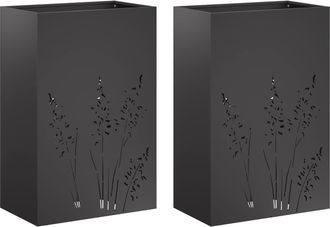 vidaXL Macetero De Jard&iacute;n 2 Uds. Negro 50 X 30 X 75 Cm Vidaxl