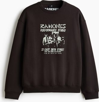 H&M Sweatshirt in Loose Fit - Schwarz