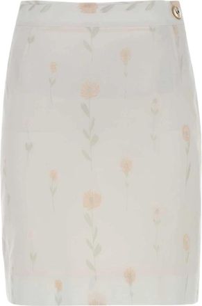 Vivienne Westwood Gebloemde katoenmix minirok - Dames - Korte rokken - Wit - M - Katoen - Rokken