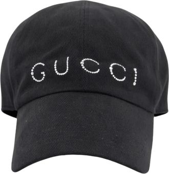 Gucci Canvas Baseballpet met print - Dames - Petten - Zwart - M - Katoen - Accessoires