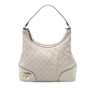 Gucci Pre-owned Shoulder Bags, female, White, Size: ONE SIZE Pre-owned Embossed Leather Shoulder Bag