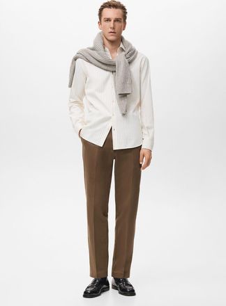 Mango Camicia a righe 100% cotone regular fit sabbia - Uomo - XXL - MANGO MAN