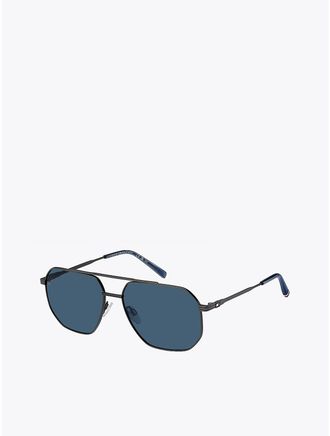 Tommy Hilfiger Mens Geometric Navigator Frame Sunglasses - Blue