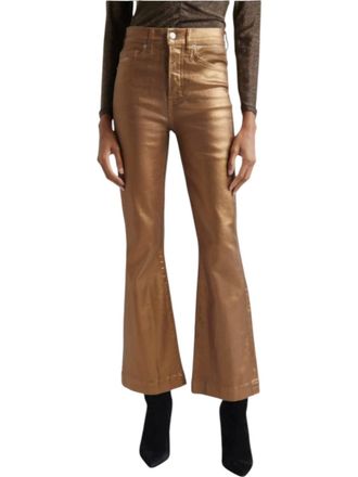 Veronica Beard Carson Ankle Flare Jeans In Metallic