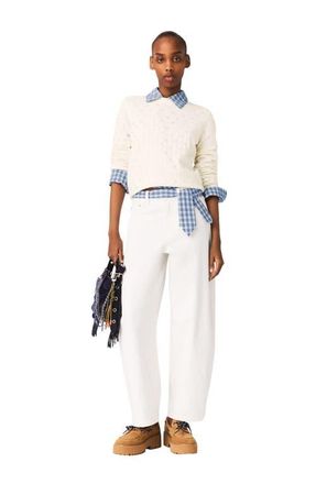 Maje Rhinestone-front cardigan in Ecru at Nordstrom, Size X-Small