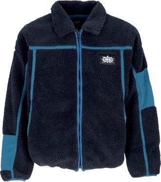 HUF Blauwe Nacht Sherpa Jas Heren - Heren - Vesten met rits - Blauw - L - Polyester - Hoodies & sweatvesten