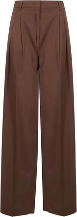 Max Mara Wide Broeken - Dames - Wijde Broeken - Bruin - 2XS - Broeken
