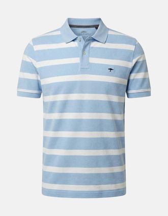 Fynch-Hatton Mens Modern Stripe Premium Cotton Polo Shirt New Breeze - White - Size: 38
