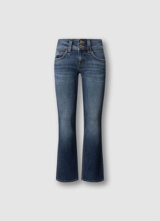 Pepe Jeans London Slim-fit-Jeans PEPE JEANS ICONIC GEN, Damen, Gr. 27, L&auml;nge 32, blau used, Denim/Jeans, Obermaterial: 99% Baumwolle, 1% Elasthan, slim fit lang, Jeans 