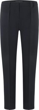 Cambio Broeken, Dames, Blauw, S, Polyester, Marineblauwe broek met persplooi