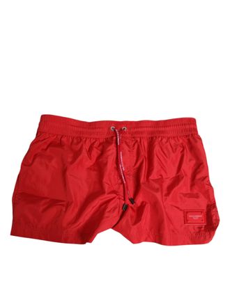 Dolce & Gabbana Red Drawstring Beachwear Men Shorts Mens Swimwear