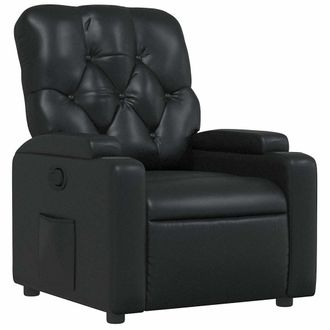 vidaXL Sill&oacute;n Reclinable De Cuero Sint&eacute;tico Negro Vidaxl