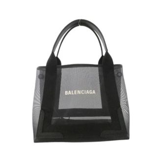 Balenciaga Pre-owned Tote Bags, female, Gray, Size: ONE SIZE Pre-owned Navy Cabas Mesh Tote Bag