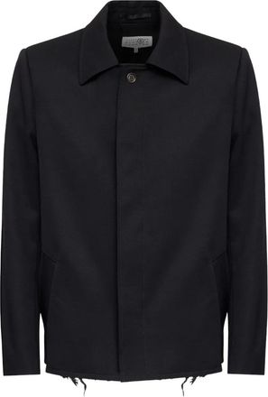 Maison Margiela Giacca-camicia con frange - Nero