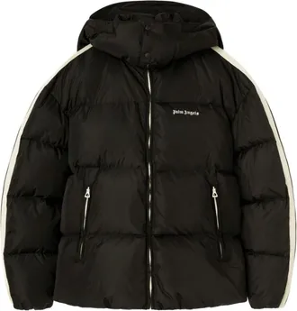 Palm Angels Black Embroidered Logo Padded Jacket