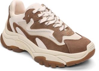 Ash Womens Addict Chunky Dad Sneaker - Fashionable Lace-Up Shoes with Cushioned Sole & Breathable Mesh Upper for Comfort, Fandango/Talc, 10.5-11