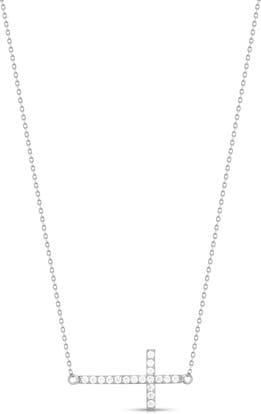 Glaze Jewelry Sterling Silver Sideways Cross Necklace at Nordstrom Rack