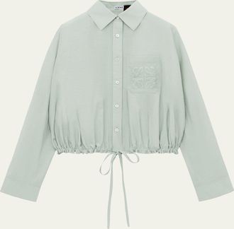 Loewe Drawstring Terry Anagram Blouson Blouse