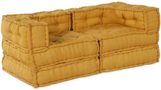 vidaXL Modular Sofa 2 pcs Yellow 140 x 70 x 56 cm Fabric vidaXL